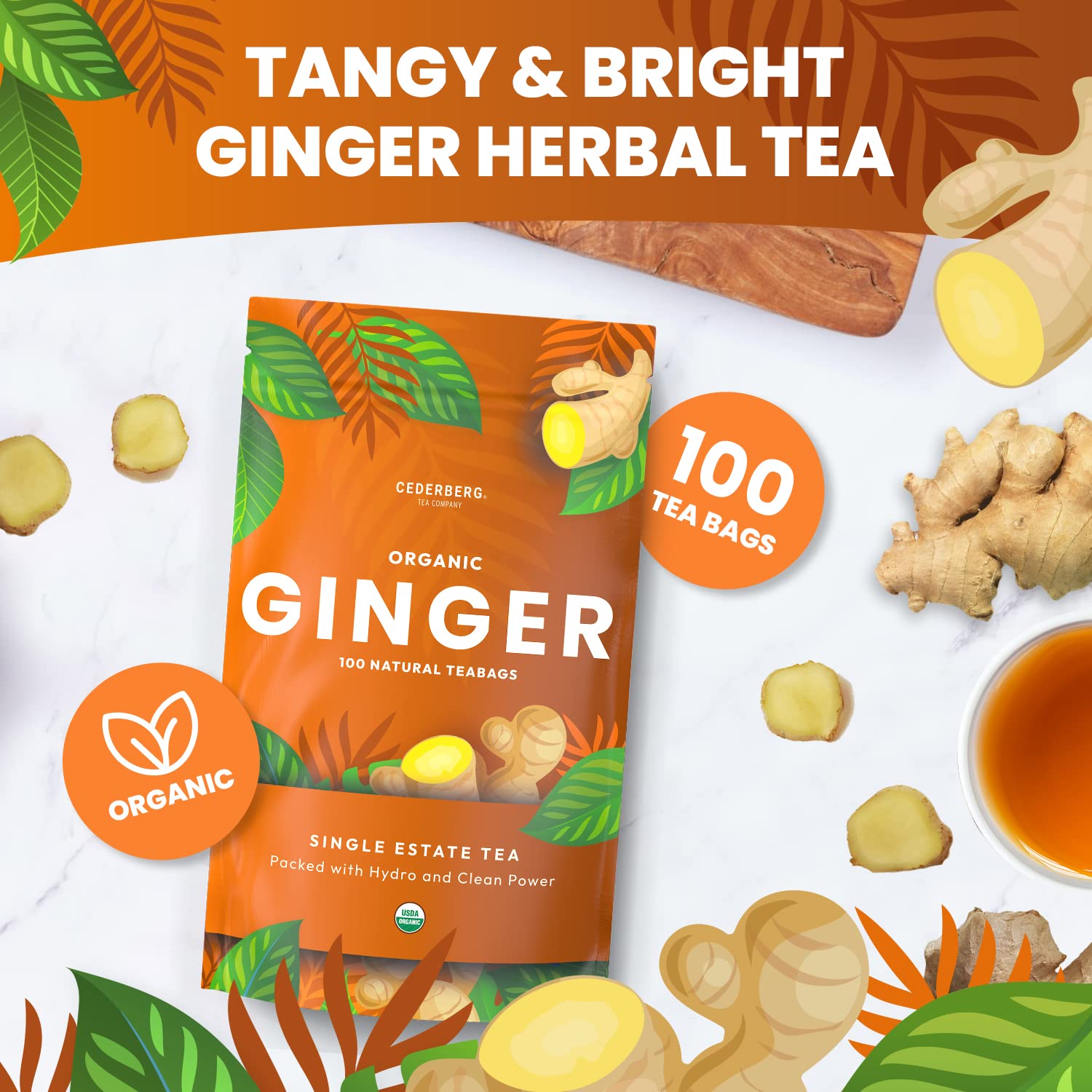 Organic Ginger Tea | Caffeine-Free Ginger Tea | Sustainably